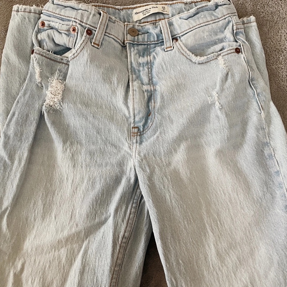 Abercrombie & Fitch Light Blue Distressed Jeans